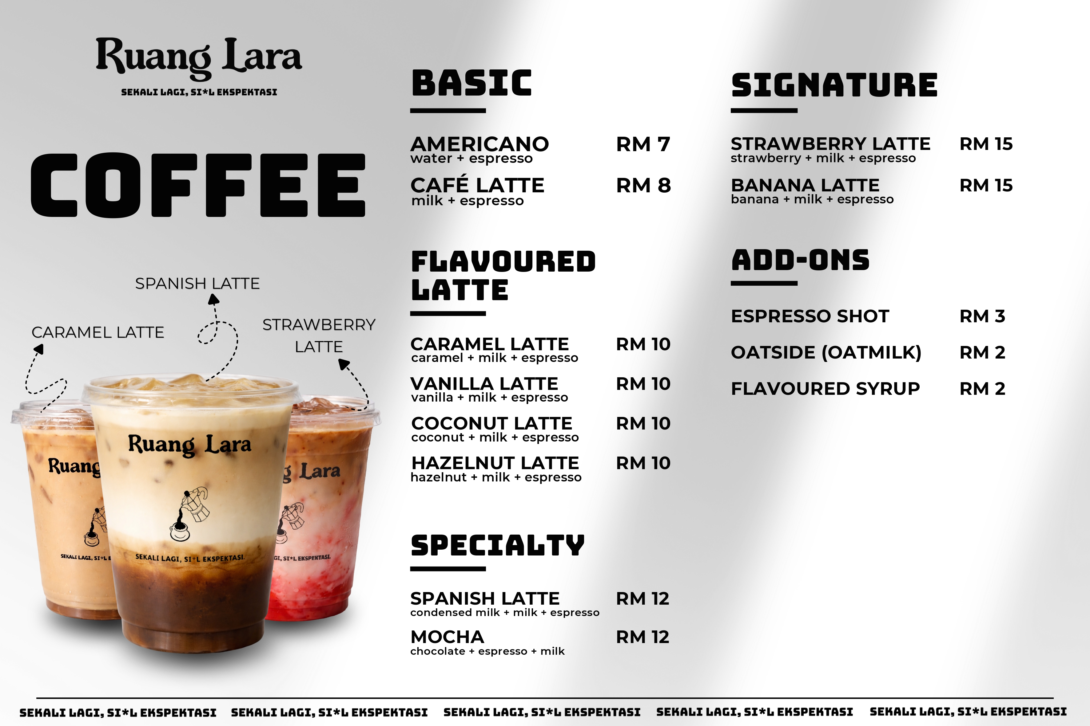 Ruang Lara coffee menu