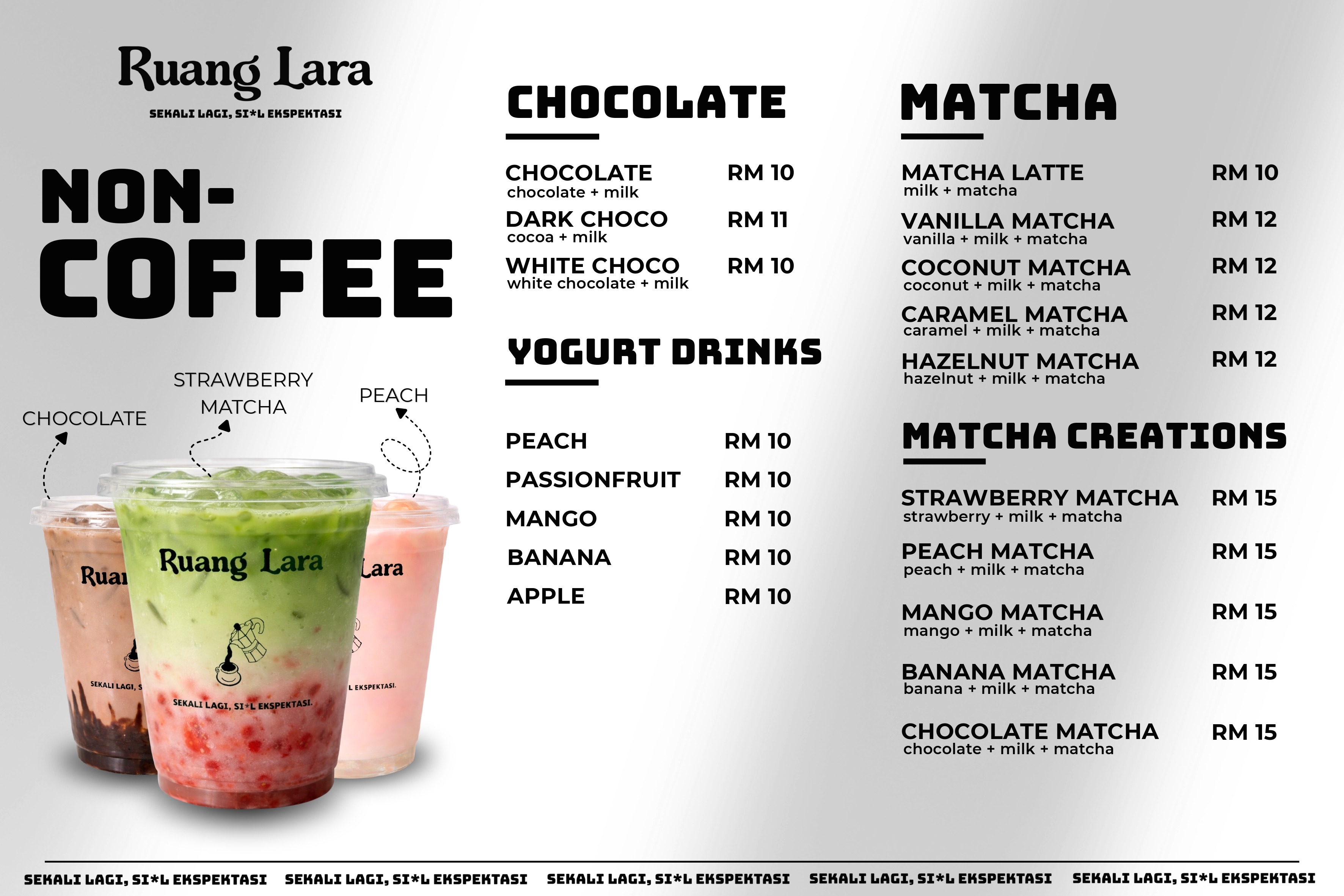 Ruang Lara matcha menu